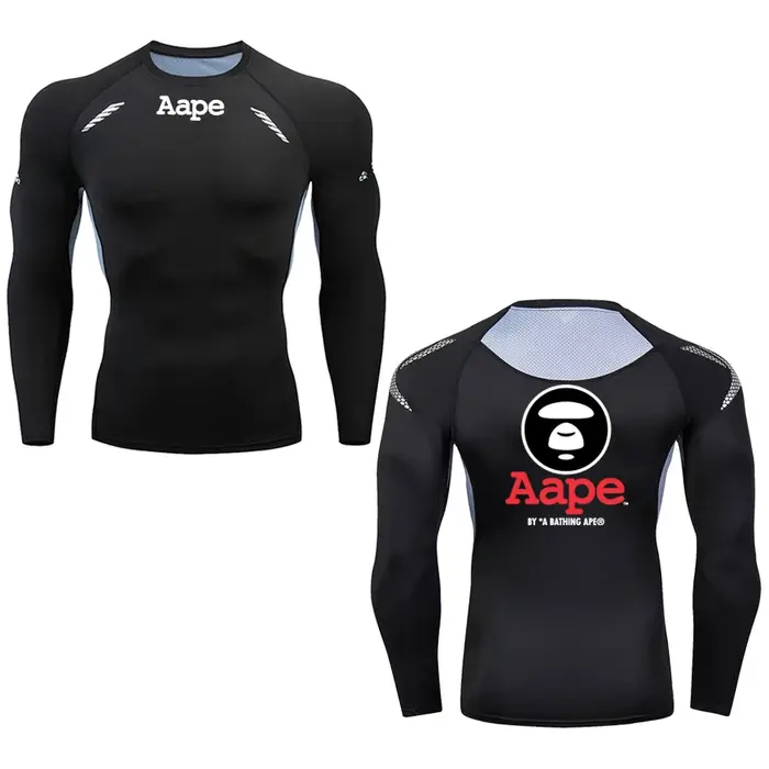 T-shirt de compression à manches longues pour homme Aape Print