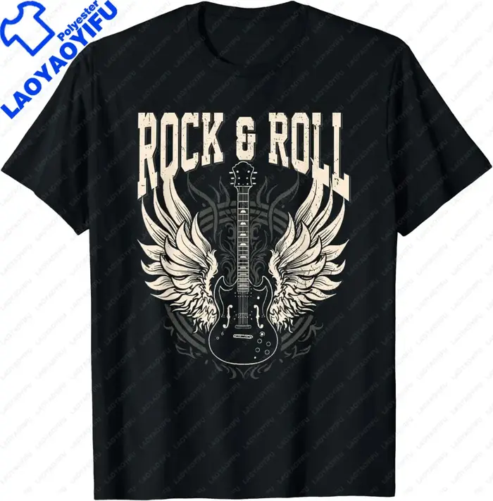 Rock and Roll amoureux cadeaux Cool guitare électrique groupe de Concert T-Shirt hommes T-Shirt Stre