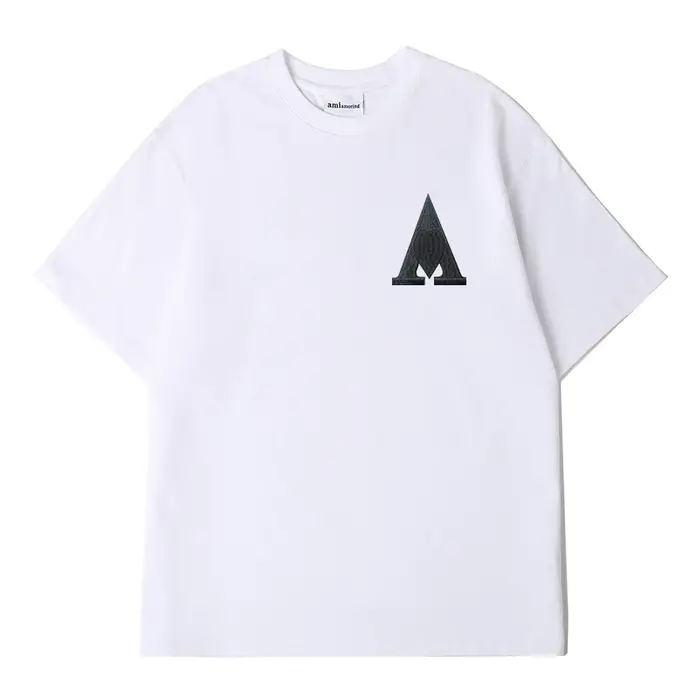 AMI AMORING nouveau hommes noir amour un T-shirt à manches courtes brodé en coton ample sweat à capu