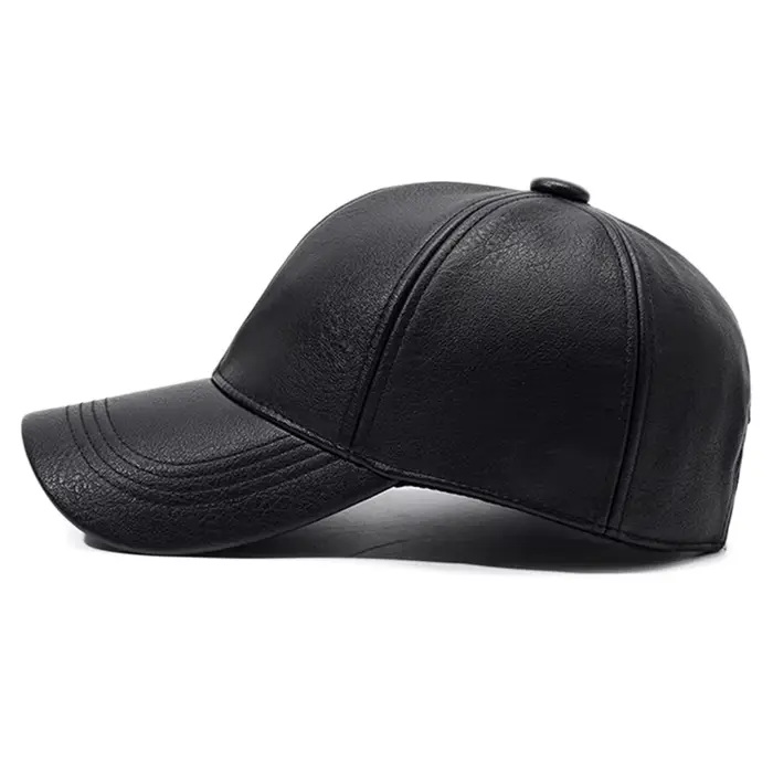 Casquette de baseball en cuir PU de luxe FS pour femme