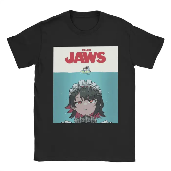Ellen Joe Jaws Poster Zenless Zone Zero T-shirts pour hommes en pur coton, mode pour hommes, vêtemen