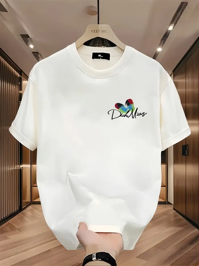 T-shirt imprimé de marque tendance à manches courtes