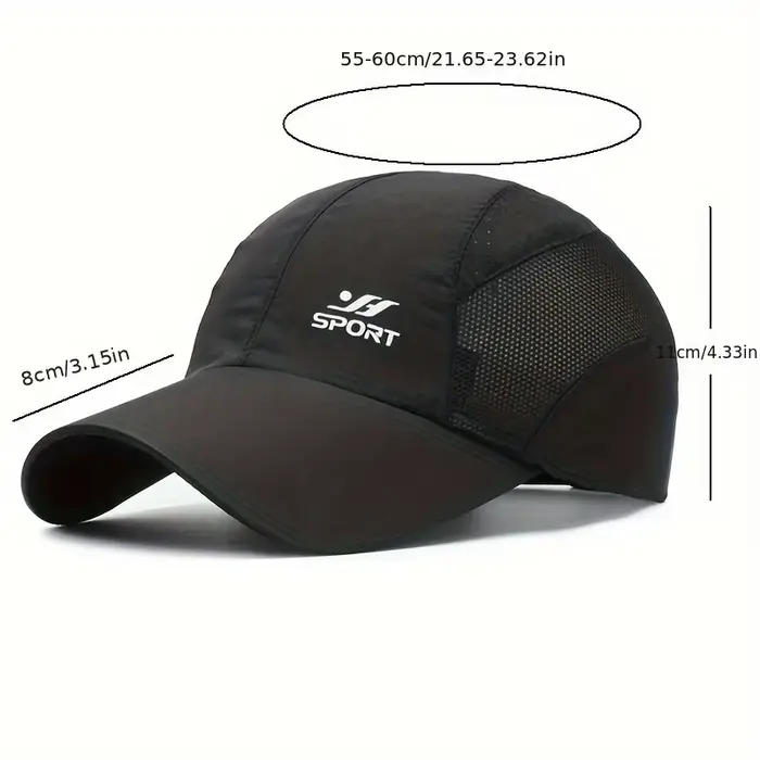 Restez protégé par style : casquette de baseball avec protection UV avec capote souple à séchage rapide