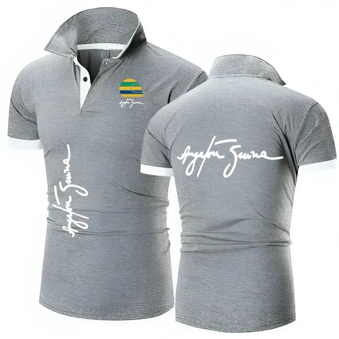 Polo de voiture Racing Ayrton Senna Hall of Fame pour hommes col rond pur F1 polos à manches courtes
