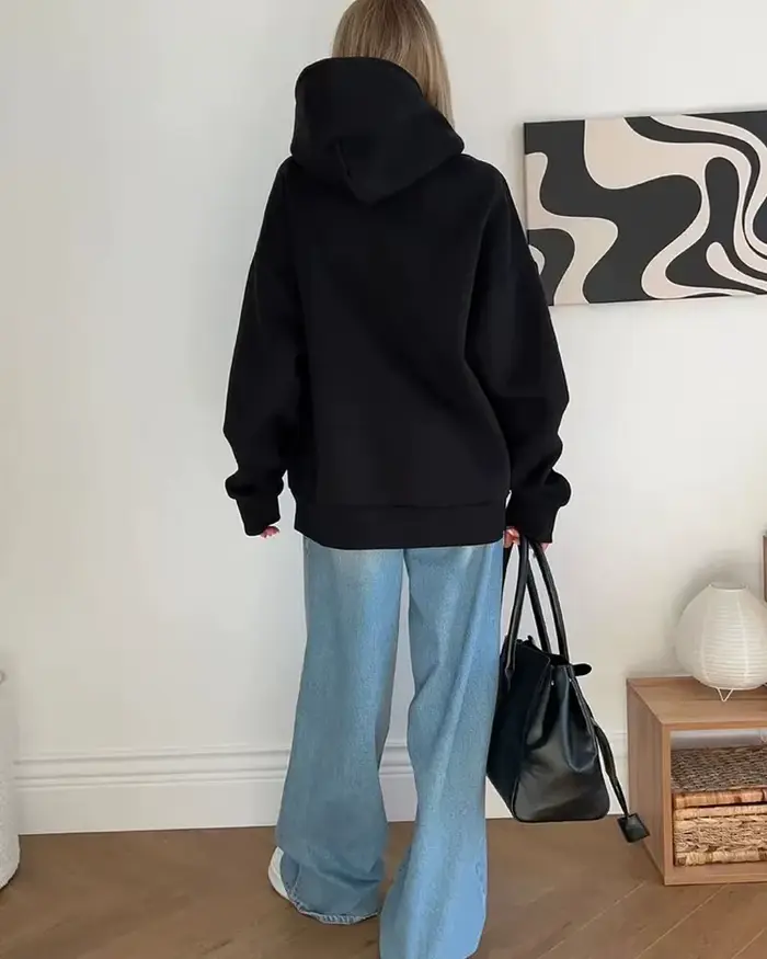 Sweat à capuche zippé oversize pour femme