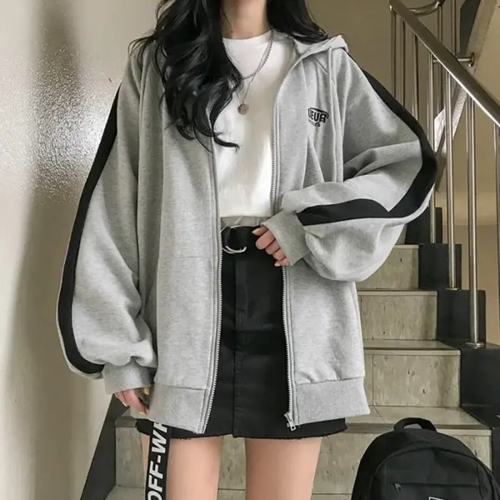 Sweat-shirt ample à manches longues pour femme