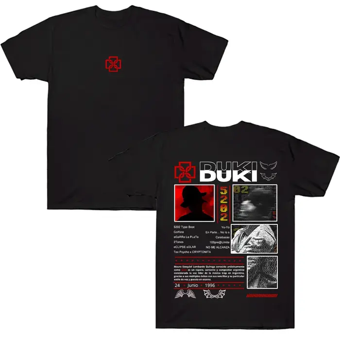 Rappeur Duki 5202 Hip Hop T-shirts Vintage Décontracté Streetwear Duki Fan Merch Tee Unisexe Coton R
