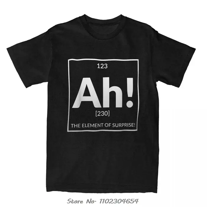 Vêtements pour hommes chimie Humor Ah l'élément de Surprise T-shirt surdimensionné décontracté Fitness