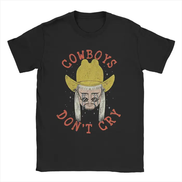 Oliver Tree Cowboys Don't Cry T-shirt pour homme, T-shirt incroyable à manches courtes et col rond, 
