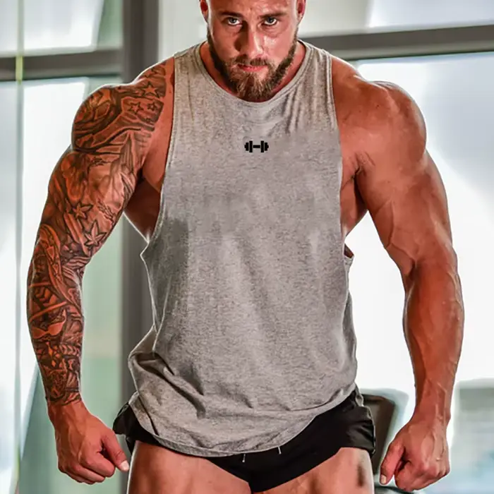 Débardeurs de sport pour hommes en coton respirant pour la gym
