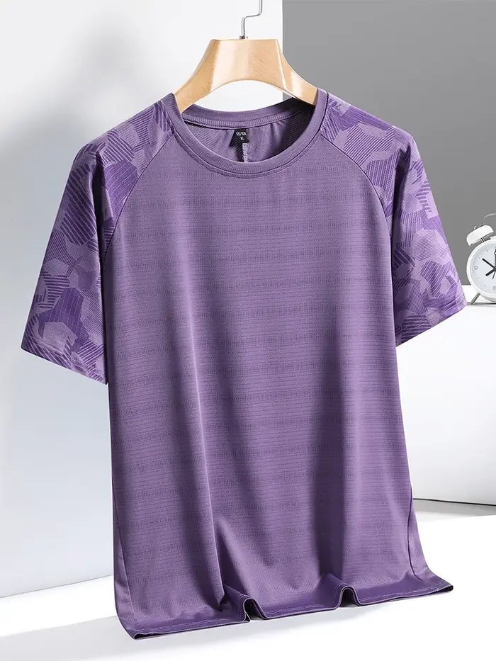T-Shirt à séchage rapide hommes violet rose grande taille 8xl 7xl 6xl respirant Spandex Polyester à manches courtes bleu 2025 t-shirts d'été