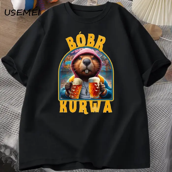 Bóbr Kurwa Gladiator t-shirts pour hommes femmes la gloire de Rome T-Shirt graphique Bober Beaver Boberek