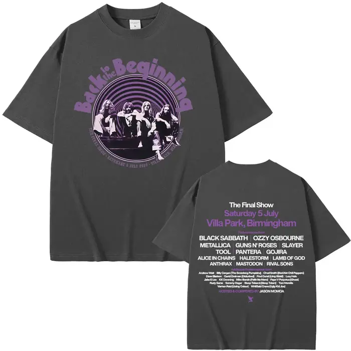 Heavy Metal Rock Band Black Sabbath et Ozzy Osbourne Retour au début T-shirts Hommes Femmes Vintage Gothique Style Punk T-shirt