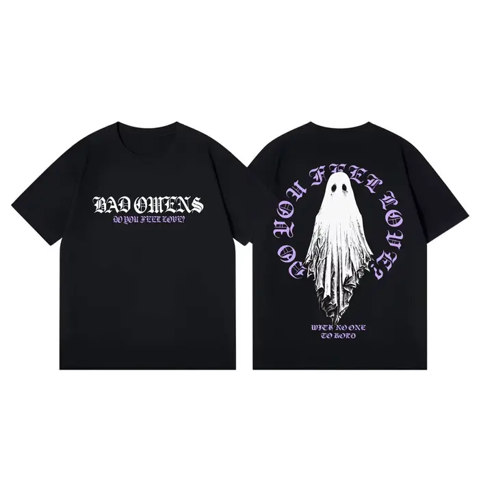 T-shirt Rock Band Bad Omens Tour 2026, style gothique vintage, manches courtes, pour hommes et femme