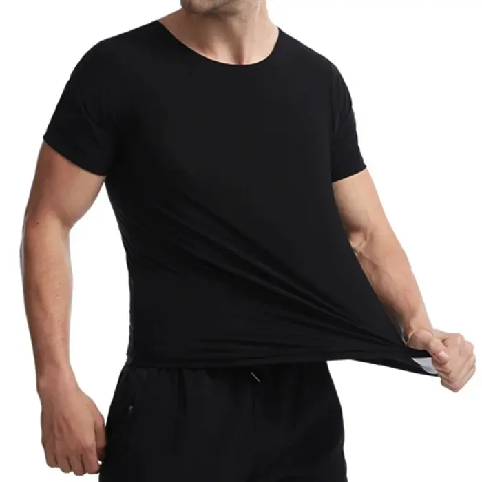 Sauna Sweat Shirt pour hommes manches courtes corps Shaper Gym exercice Fitness haut Shapewear