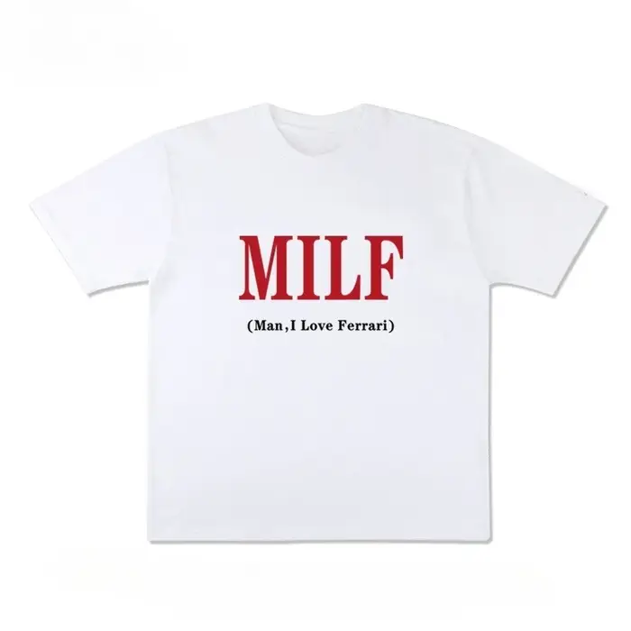 MAN I LOVE FERRARO - T-shirt drôle à manches courtes en anglais, pur coton, demi-manches, tendance, 