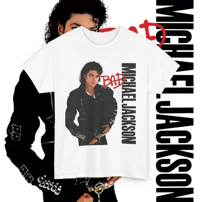 Noir ou blanc - Michael Jackson MJ nouveau t-shirt pour homme unisexe col rond 100% coton à manches 