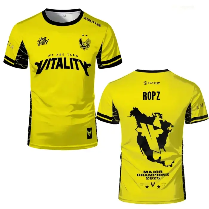 T-shirt de champion de la Major de CS2 Team Vitality pour hommes et femmes