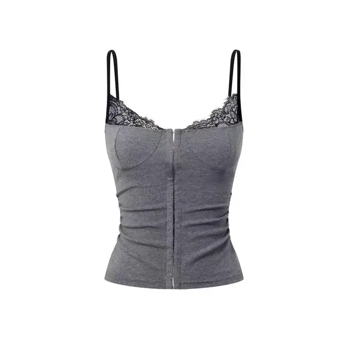 Yedinas Patchwork dentelle Camis sans manches été hauts Streetwear Sexy & Club débardeurs 2000s vête