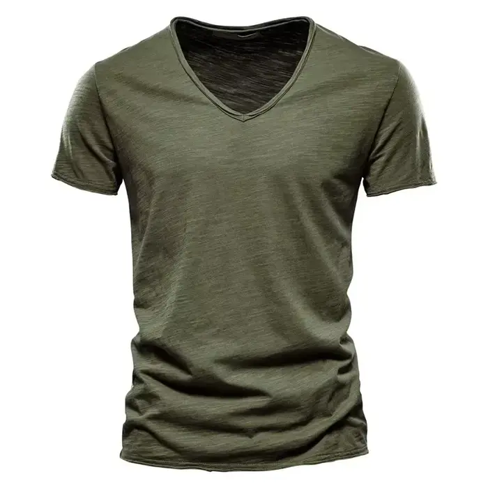 100% coton hommes T-shirt décontracté doux Fitness été mince T-shirts hommes vêtements de maison col