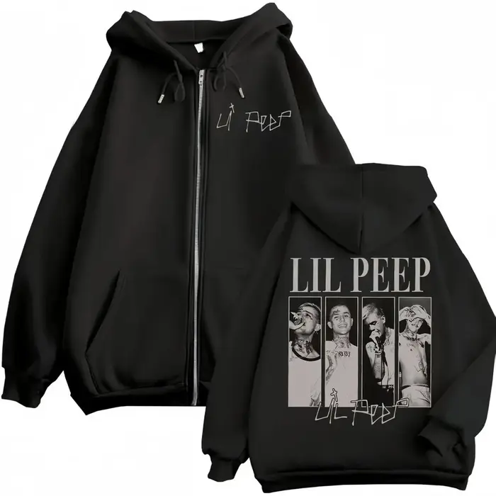 Rappeur Lil Peep Merch sweat à capuche avec fermeture éclair Hip Hop Vintage fermeture éclair sweats
