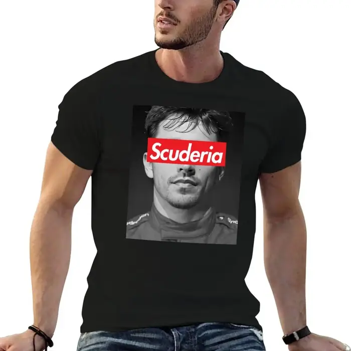 Leclerc Scuderia Portrait T-Shirt anime t-shirts surdimensionné homme t-shirts T-Shirt graphique