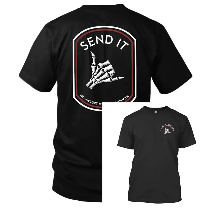 T-shirt Send It – Savage Tacticians, ventilation par échappement pour un refroidissement optimal, ad