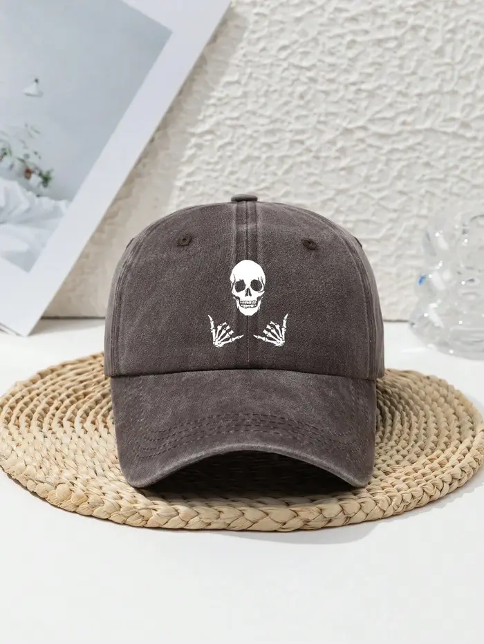 Casquette de baseball à imprimé tête de mort pour hommes et femmes, adaptée à la décoration de couvr