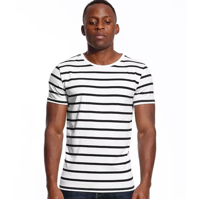 T-shirt à rayures larges et SAINT pour hommes