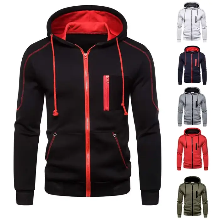 Sweat à capuche pour hommes noir blanc armée vert rouge