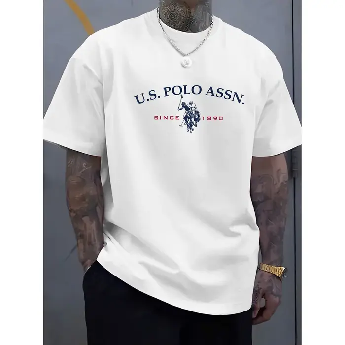 T-shirt classique imprimé logo été 2026 style américain en coton pour hommes et femmes