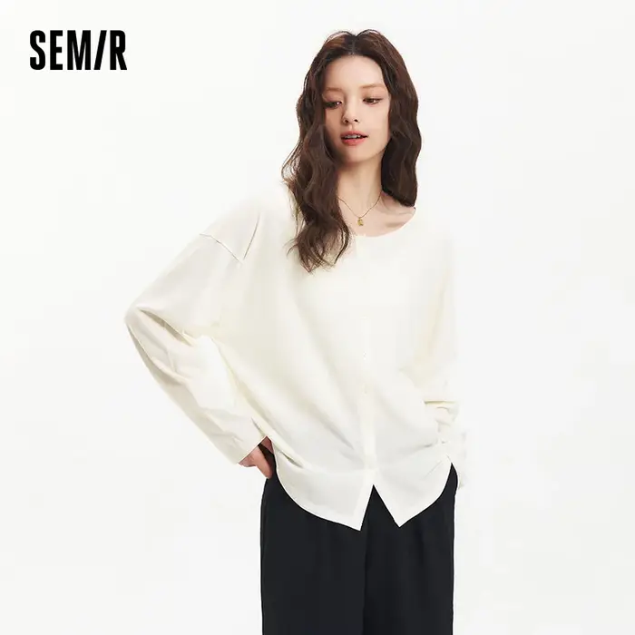 Semir-T-Shirt à Manches sulfet Col en U pour Femme