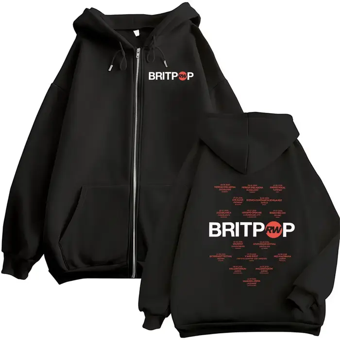 Robbie Williams BRITPOP Album 2026 – Sweat à capuche zippé imprimé pour homme et femme
