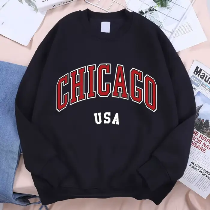 Chicago Usa classique ville graphique vêtements sweat homme Harajuku