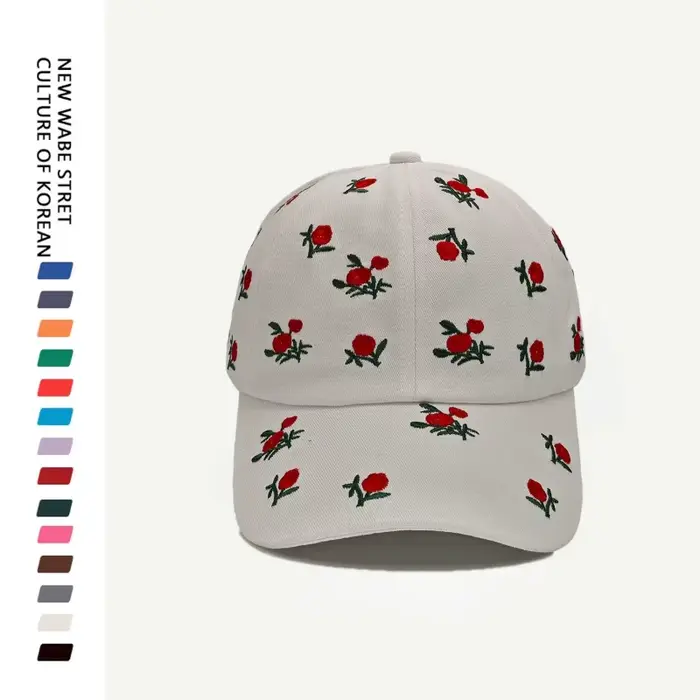 Nouvelle casquette de baseball brodée motif rose pour hommes et femmes