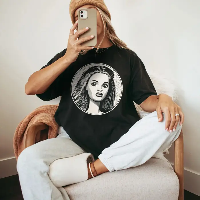 T-shirt humoristique avec image de visage de poupée dégoûtante, motif graphique, coupe oversize, streetwear, été, pour hommes et femmes, ample et respirant