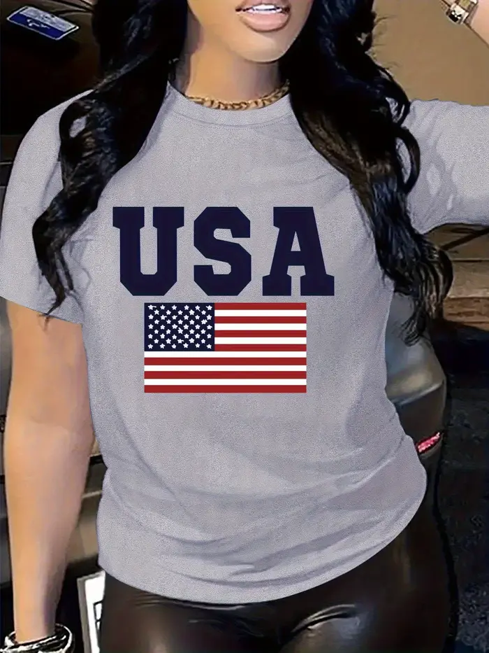 T-Shirt à manches courtes et col ras du cou pour femme