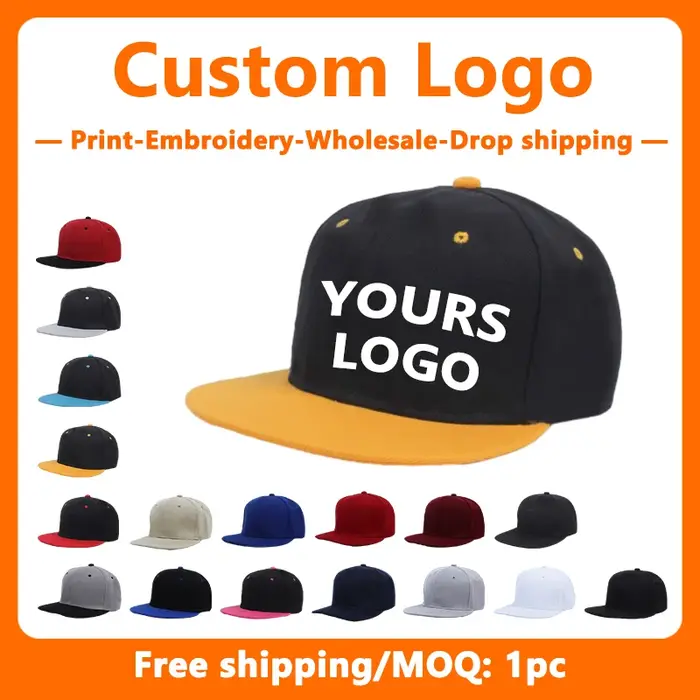 Chapeau Snapback Hip-hop brodé personnalisé pour hommes et femmes