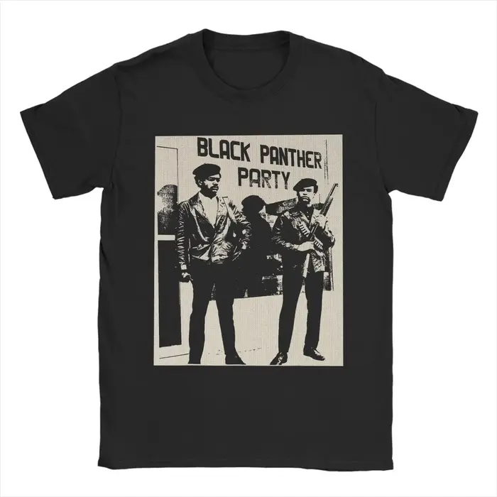 T-Shirt pour hommes Black Panther Party, t-shirts uniques en pur coton, à manches courtes, col rond,