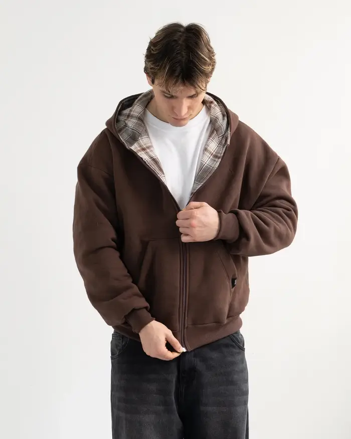 Sweat à capuche réversible zippé pour femme