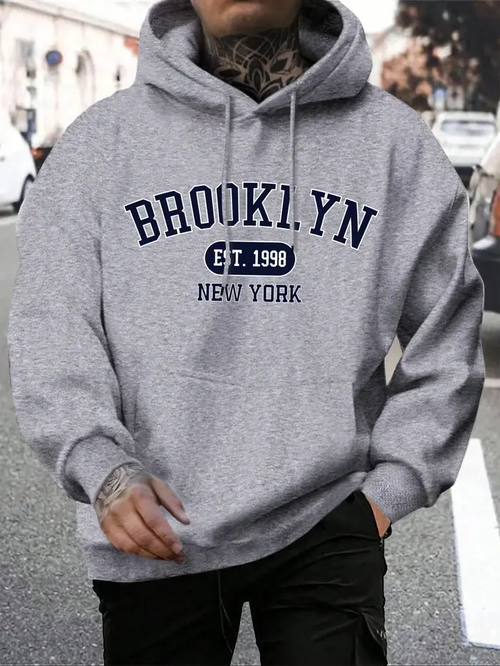Brooklyn Est 1998 New York impression hommes sweats à capuche Harajuku col rond à capuche mode surdi