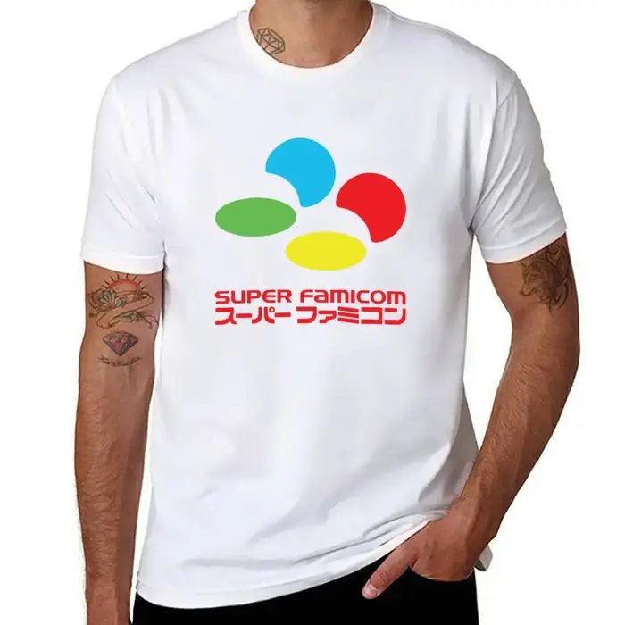 T-shirt Super Famicom pour homme, pack de t-shirts graphiques blancs pour hommes, t-shirt 100% coton
