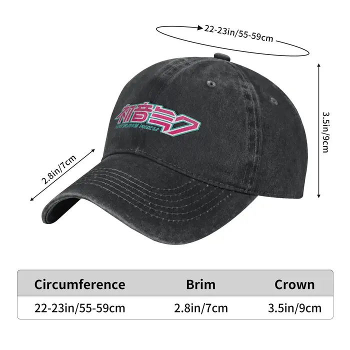 Casquette de baseball avec logo Hatsune Miku pour hommes et femmes