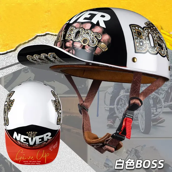 V Retro Gangster-Casquette de baseball pour hommes et femmes, casque de moto, casque Scoop, casquett