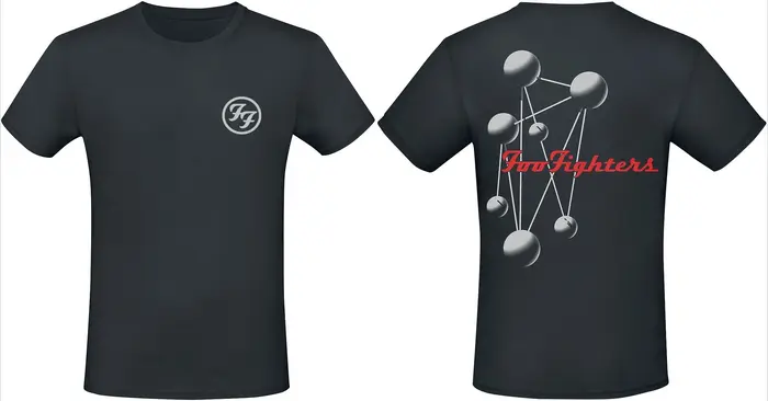 Foo Fighters Iconic FF Molecule Logo Print T-shirt en pur coton unisexe respirant pour fans de rock 