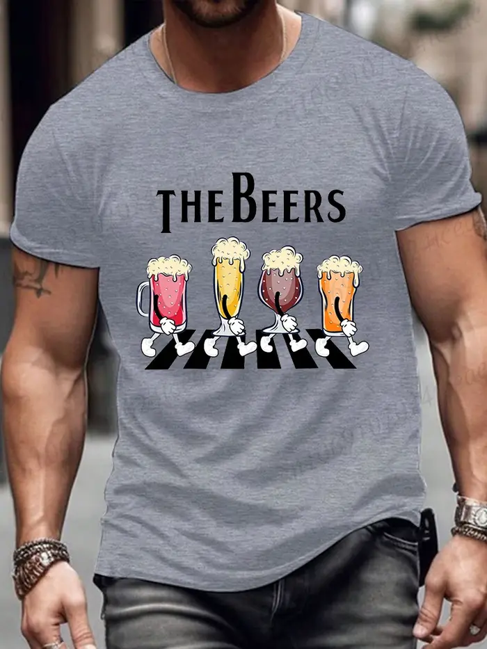 T-shirt à manches courtes pour hommes amoureux de la bière t-shirts mode haut d'été décontracté