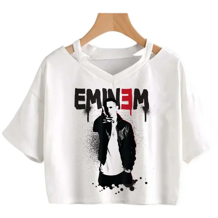 Eminem-Crop Top Esthétique Gothique pour Femme, Streetwear, Vêtements, Fairycore, Cyber, Y2K