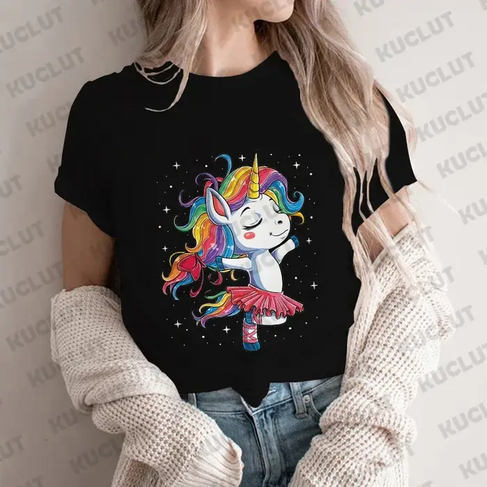 Licorne Ballet t-shirt femmes danse concepteur haut animé fille graphique t-shirts femmes vêtements 