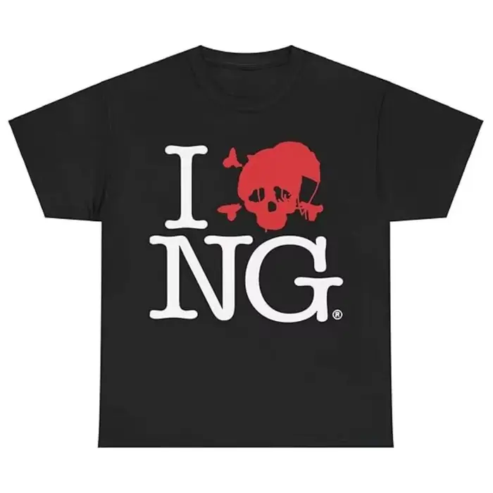 I Love NG I Luv Novagang - T-shirt imprimé à col rond de style américain