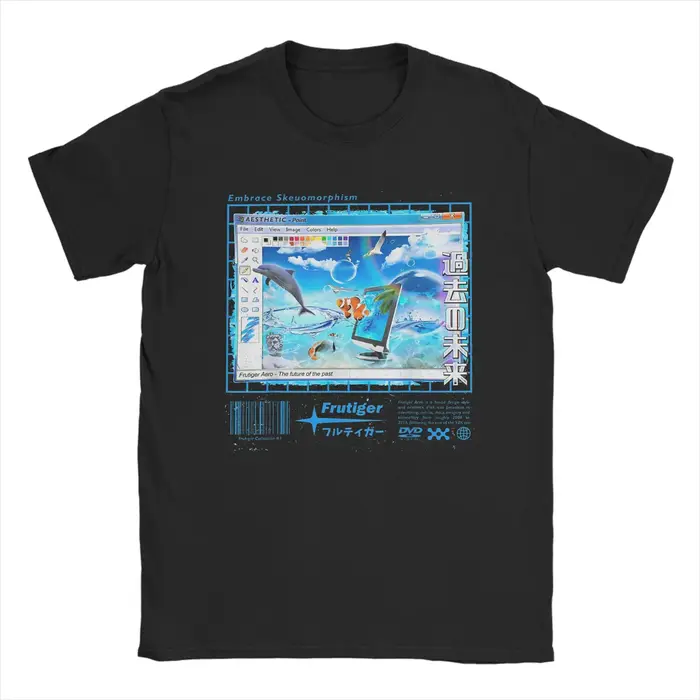 Frutiger Aero Fashion Collection T-Shirt pour hommes, Frutiger Vibes Scenery, Vêtements en coton, Te